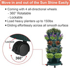 Vertical Planter 5 Tier Stackable Planters Garden Planters Strawberry Herb Flower and Vegetable Planter Indoor Outdoor Gardening Pots with Removable Wheels and Tools 2-Pack