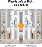 Wall Room Divider, Storage Cabinet Storage Display with Shelves, Modern Freestanding Wood Room Divider Screen, Wall Privacy Screens for Home Decorative (Beige+White,55" L x 9.5" W x 79.5" H)