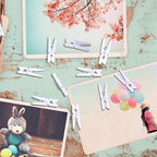 CCINEE Cute Wooden Clothespins White Craft Peg Pins Sturdy Mini Pins Clips, 1 Inch, 72 Pieces in Total