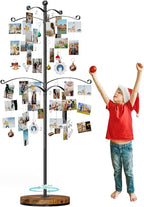 Miratino 5FT Family Tree,Party Photo Display Tree, Picture Holder Stand,90 Clips Holder for 4x6, 5x7 Picture Polaroid Frames Hanging & Card Tree Holders (Black)