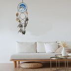 Remorelt Wolf Eagle Bear Dream Catcher Bedroom Wall Decor, Christmas Home Decoration, Room Accessory, White Moon Feather Decoration - Unique Home Craft Wall Pendant (DC07 8Inch 3D Wolf)