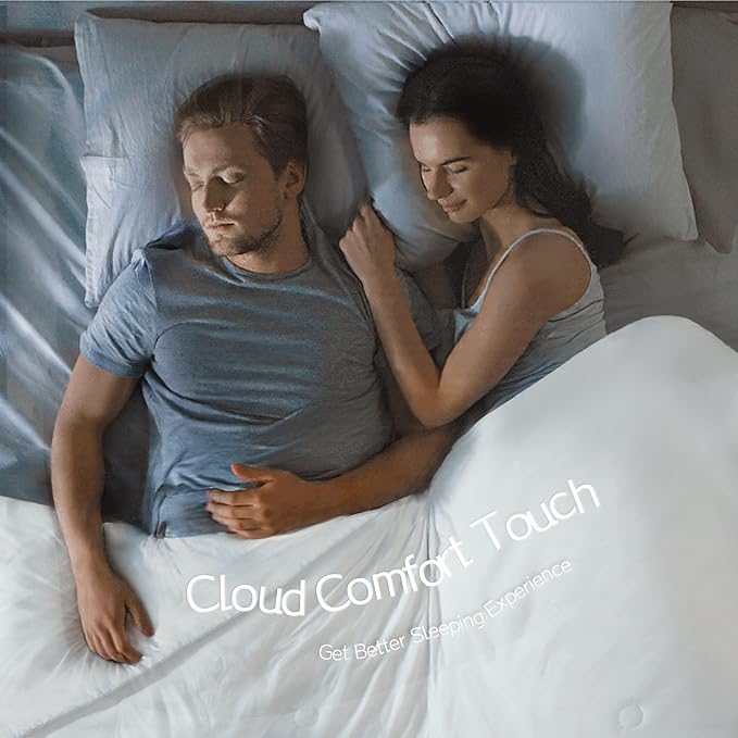 King Cooling Comforter with Tencel™ Fill for Hot Sleepers & Night Sweats - Lightweight, Breathable, Double-Sided Cold Blanket All Season Thin Bedding (White,106"x 90")