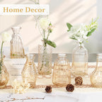 22 Pack Bud Vase in Bulk - BEAHOT Gold Flower Vases for Wedding Decorations, Glass Vase for Table Decorations, Small Vase for Home, Mother's Day, Centerpieces, Party, Office (Gold)