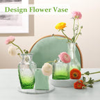 22 Pack Bud Vase in Bulk - BEAHOT Green Flower Vases for Wedding Decorations, Glass Vase for Table Decorations, Small Vase for Home, Mother's Day, Centerpieces, Party, Office(Green Gradient)