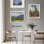 20x24 Picture Frame Set of 3, Textured White Solid Wood Poster Frame, Wall Gallery Frame