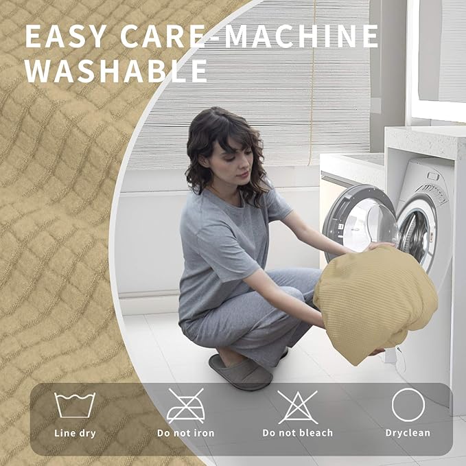 Easy-Going 4 Pieces Oversized Recliner Stretch Sofa Slipcover Sofa Cover Furniture Protector Couch Soft with Elastic Bottom Polyester Spandex Jacquard Fabric Small Checks Beige X-Large