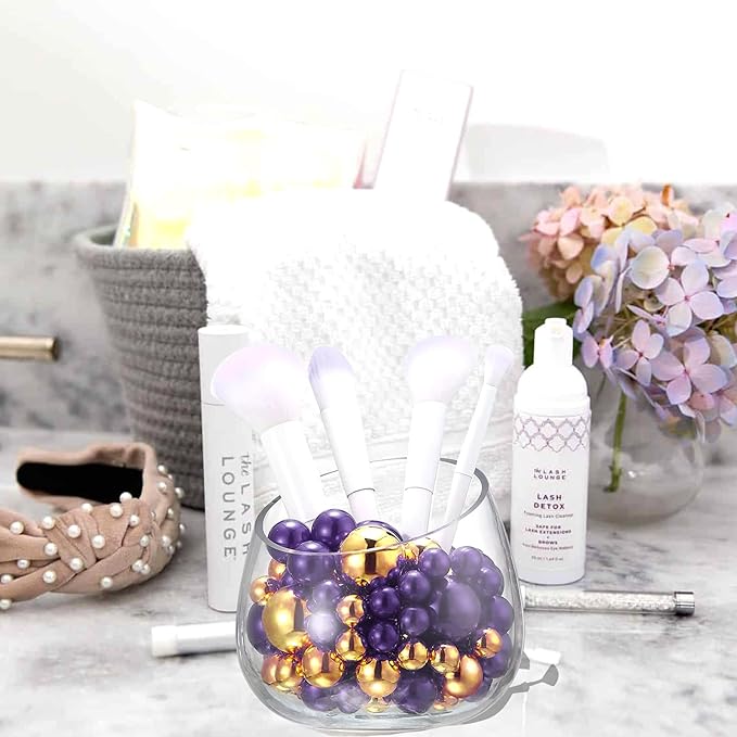 Purple Vase Filler | 150PCS Pearls Bead for Centerpieces Vases | 8/14/20 mm No Hole Beads, Fake Pearls for Wedding Birthday Theme Party Table Centerpieces Decor Decor