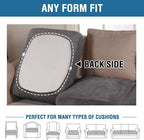 H.VERSAILTEX Velvet Stretch Couch Cushion Cover Plush Cushion Slipcover for Chair Loveseat Sofa Cushion Furniture Protector Seat Cushion Sofa Cover (2 Piece Large Sofa Cushion Covers, Grey)