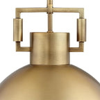 Nathan James Leigh Pendant Lighting, Hanging Ceiling Light with Oversized Metal Shade and Adjustable Cord, for Kitchen Island or Entryway, Antiqued Brass