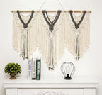 guzhiou large macrame wall hanging - Boho Tapestry Macrame Wall Decor Art- Chic Bohemian Handmade Woven Tapestry Home Decoration for Bedroom Living Room Apartment Wedding Party - 43"x32" (Beige-grey)