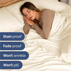 Twin Sheets Set 4 Piece - Includes 2 Pillowcases - Bed Sheets Twin Size - Soft Hotel Luxury Bedding - Cooling, Comfy, Cozy & Breathable - 1 Flat & 1 Fitted & 2 Pillowcases w/ Deep Pockets - Off White