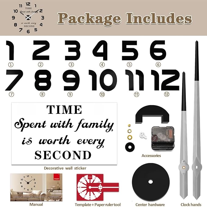 VANGOLD Big Wall Clock for Living Room