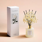 COCORRÍNA Reed Diffuser - Gardenia 6.7 Fl.oz Reed Diffuser Set with Sticks & Preserved Baby's Breath, Reed Diffuser for Home Bathroom Shelf Decor