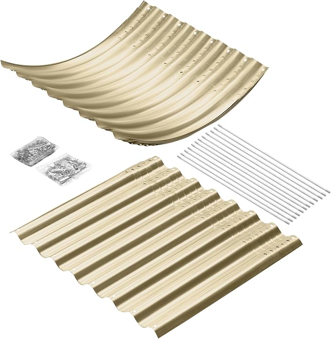 Land Guard 6x3x3ft Oval Galvanized Raised Garden Beds, Large-Capacity Metal Planter Box Outdoor, Durable Deep Raised Garden Bed 3ft Tall, Raised Beds for Gardening Vegetables, Cream Yellow