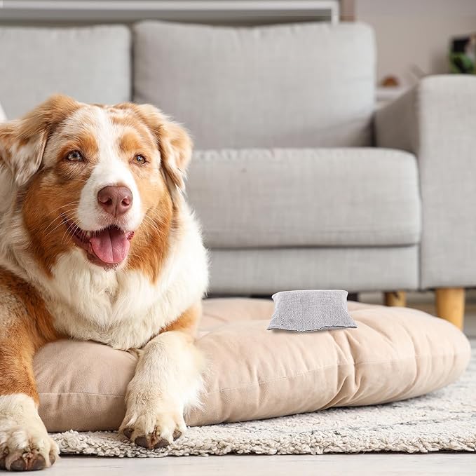 Nuanchu 24 Pcs Activated Charcoal Odor Absorber 50g/100g/200g, Air Purifying Bamboo Charcoal Bags, Natural Shoe Odor Absorber, Deodorizer Absorbers for Fresh Car Home Closet Pet Basement Smell(Grey)