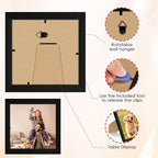 FIXSMITH 4x4 Picture Frame Set of 4, 4x4 Photo Frames with HD Plexiglass for Wall Hanging or Tabletop Display, Black