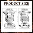 36 Pcs Candlestick Holders 2 Style Taper Candle Holders Bulk Small Glass Candle Holder for Wedding Table Centerpiece Home Party Decor