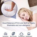 HITO 22x22 Pillow Inserts (Set of 2)- 100% Cotton Covering Down Alternative Throw Pillows White for Couch Bed Sofa