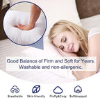 HITO 20x20 Pillow Inserts (Set of 4)- 100% Cotton Covering Down Alternative Throw Pillows White for Couch Bed Sofa