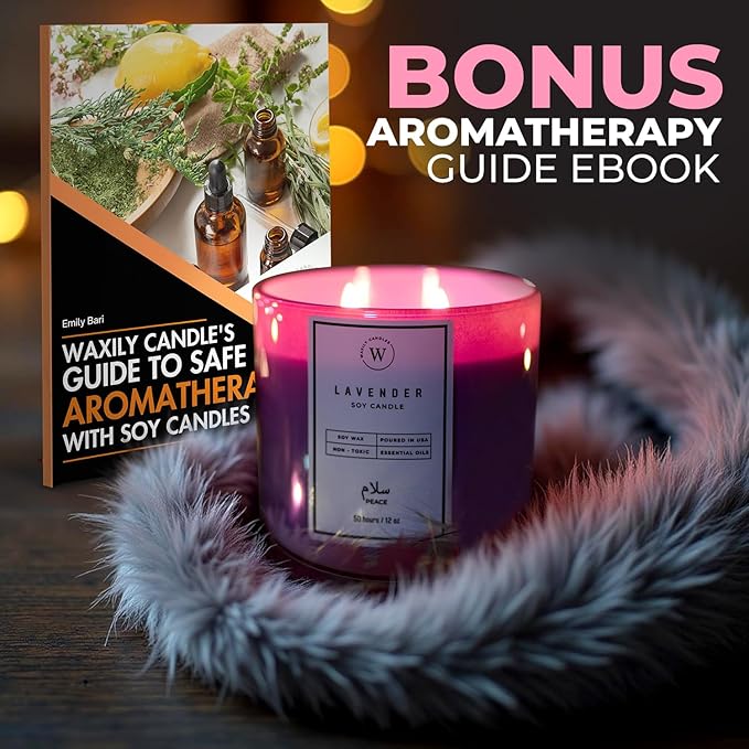 Waxily Eucalyptus Scented Soy Candle | Non-Toxic, Phthalate-Free Essential Oil Candle | Aromatherapy, Luxury Gift, Clean Burning, Stress Relief, Spa, Vegan, Eco Friendly Home | 12oz