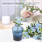 Glass Bud Vase Set of 12, Small Blue Flower Vases for Centerpieces in Bulk, Mini Vintage Vase for Wedding, Home,Table Decoration