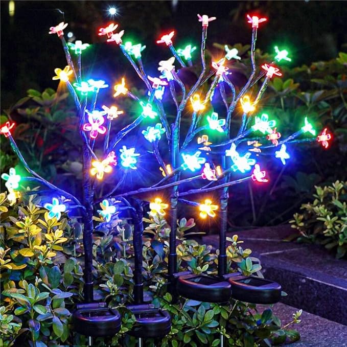 Solar Garden Lights Outdoor,Waterproof Outdoor Solar Lights for Outside Decorative 6Pack, 120Led Solar Flowers Garden Decor, for Yard Pathway,Lawn,Patio Fairy Decorations Gardening Gifts