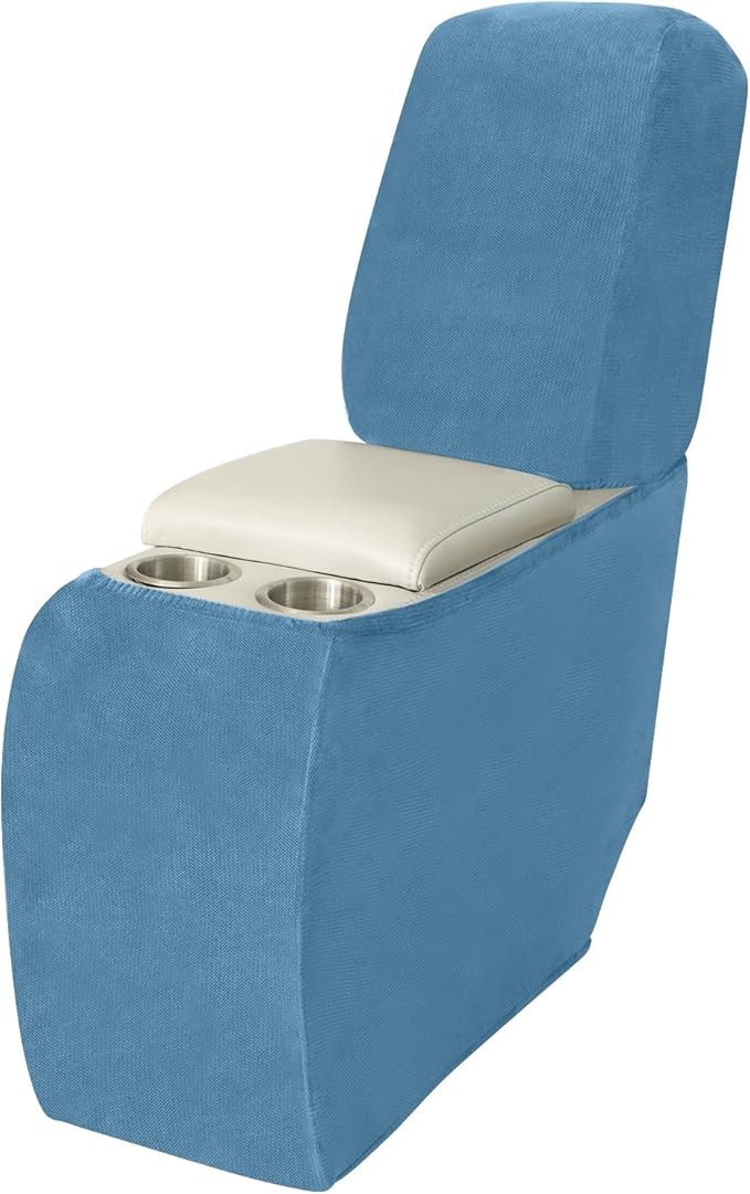 Arfntevss Sectional Recliner Couch Covers Velvet Corner Sectional Sofa Cover for Reclining Couch Stretch L Shape Recliner Slipcover Washable Middle Console Protector (1 Console Cover, Light Blue)