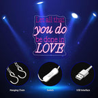 Neon Sign, Let All That You Do Be Done in Love Neon Signs for Wall Decor Neon Pink LED Signs Room 3D Engrave Neon Light Up Signs Home Decor for Bedroom Club Party Bars Shop USB Operated