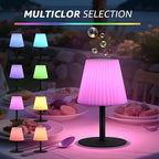 Set of 2 Shower Lamp with Dual Pairing Speaker, IP44 Water-Resistant Outdoor Lamp, Rechargeable Cordless Table Lamp with Speaker & RGB, Suitable for Inside Shower Bathroom Patio Garden