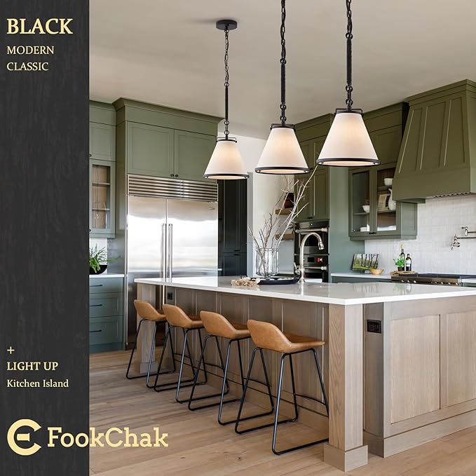 White Linen Pendant Lights for Kitchen Island Hemp Rope Black Hanging Pendant Light with Linen Lampshade 10in Transitional Pendant Light for Kitchen Sink Entryway Dining Room