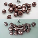 200PCS Brown Faux Pearls Beads for Centerpiece Vases, Vase Filler Faux Pearls, No Holes Filler Beads for Party Anniversary Birthday Wedding Table Decor, 10/14/20/30mm