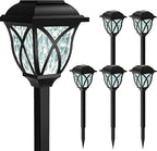 GIGALUMI Solar Lights Outdoor Waterproof, 6 Pack LED Solar Garden Lights, Solar Lights for Outside, Garden Decor for Yard, Patio, Landscape, Planter, Walkway (Cold White)