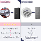 71" Storage Cabinet, Metal Pantry Cabinet, Kitchen Pantry Storage Cabinets with Doors and 4 Shelves for Laundry Room, Living Room, Dinning Room, Assembly Required, Black