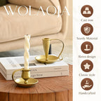 Candle Sticks Holder Decor, Set of 2 Vintage Gold Candle Holders, Modern Decorative Tapered Candlestick Holders Centerpiece for Dining Table Centerpiece, Party Decor