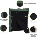 8x10 Vintage Picture Frame with Embossed Flower Design, Green Ornate Frame for 8x10 or 5x7 Pictures with White Mat, Hand-Crafted Resin Antique Frames for Tabletop & Wall Hanging, Home Decor (Green )