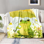 Frog Blanket Gifts for Women Kids - Cute Frogs Lovers Stuff Animal Decor Throw for Teen Adults Soft Lightweight Fleece Cozy Travel Bed Couch Birthday Christmas Blanket 50"x60"