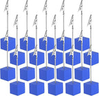 PATIKIL Place Card Holder, 20Pcs Memo Clip Holder Stand with Alligator Clasp Table Number Holders Wooden Base for Pictures Note Card Paper, Blue