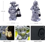Goodeco 9.5 Inch Highland Cow with Solar Lantern – Resin Garden Decor, Outdoor Statue & Unique Highland Cow Gifts (Gray)