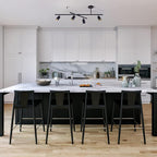 Globe Electric 57500 4-Light Track Lighting, Matte Black, Center Swivel Bar, Pivoting Track Heads, 4 Bulb Kitchen Light, Ceiling Light Fixture, Track Lighting Kit, Swivel Fixture, Bulb Not Included