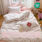 Girls Comforter Set Queen Size - 3 Pieces Red Pink Heart Comforter Bedding Sets for Kids,Queen Bed in a Bag with Heart Comforter and 2 Pillowcases
