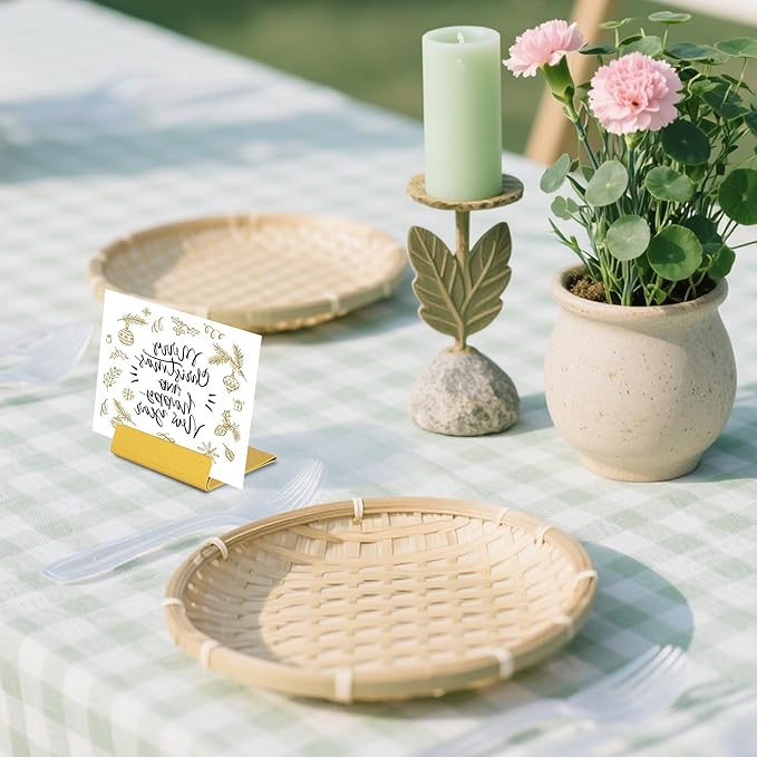 Urban Deco Table Card Holder Metal Place Card Holders Steel Card Holders for Photos, Food Signs, Memo Notes, Weddings, Restaurants, Birthday (Gold 24PK)