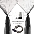 Bed Canopy, Canopy Bed Curtains Bed Drapes for Full Queen King Size Bed Mosquito Net Bed Canopy Curtains for Patio Indoor Outdoor Gothic Room Decor Screen Netting Canopy Curtains Blcak