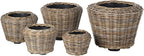 Rattan Kobo Indoor Outdoor Planter Basket with Plastic Pot Large 65 Gallon Soil Capacity