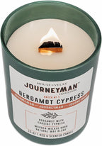 Journeyman Collection Candle, 15oz, Wooden Wick, Bergamot Cypress, Large Painted Jar