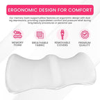 Ergonomic Leg Pillow for Leg and Knee Support | Premium Memory Foam Knee Pillow for Beauty Salon Or Home | Bolster Pillow for Legs Helps Comfort Enhancement, Legs & Lower Back Pain Relief (White)