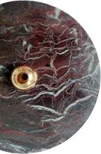 Golden Cherry Stick Incense Holder – Natural Cherry Marble Base with Brass Details, Elegant and Unique Aromatherapy Accessory for Home Decor