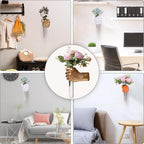 Gold Wall Sculptures, Hand Vases Home Decor, Wall Mount Art Sculpture, Unique Wall Art Statue, Funky Flower Vase Decorations, Modern Eclectic Hanging Decor,Glass Test Tube Vase