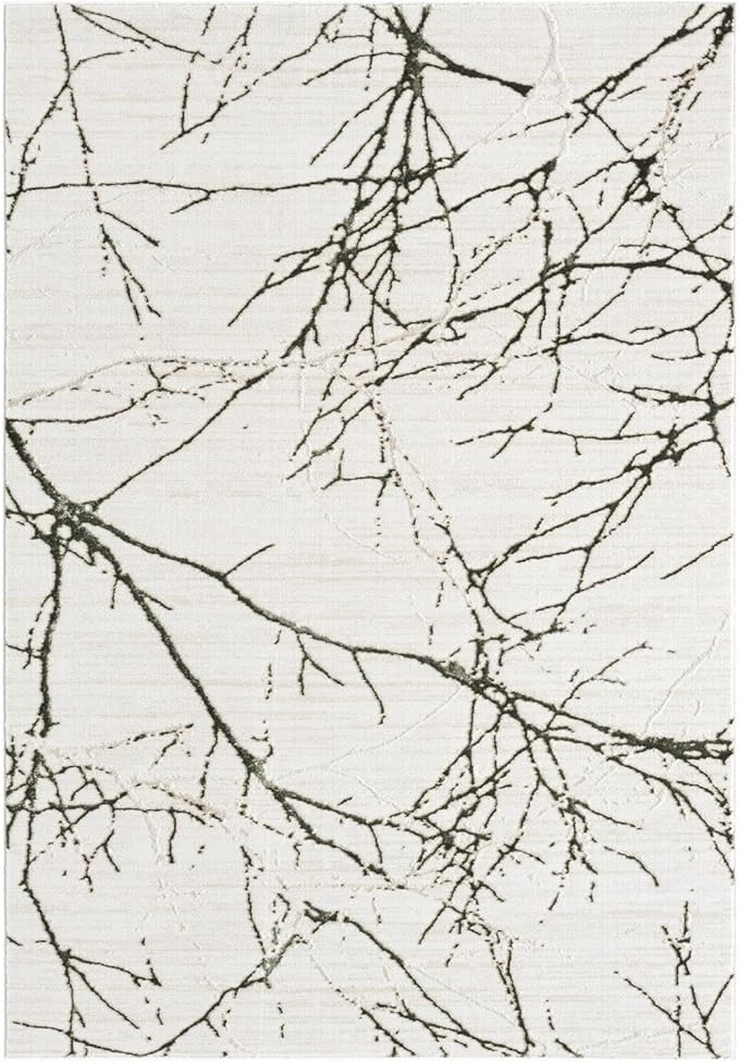 LUXE WEAVERS Modern Abstract Nature Cream Green 6x9 Area Rug, Non-Shedding Carpet