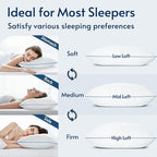 viewstar Memory Foam Pillows King Size Set of 2, Adjustable Firm Pillows for Side Back Stomach Sleepers, Shredded Gel Pillows for Sleeping 2 Pack with Washable Removable Cover 19"x 33"