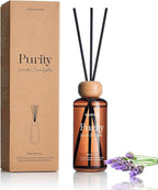 M&SENSE Lavender Eucalyptus Reed Diffuser: 6.3 fl oz Non-Toxic Aroma Set with Sticks, Light & Subtle Fragrance, Long-Lasting Natural Essential Oil Gifts for Bedroom, Shelf Decor & Small Spaces